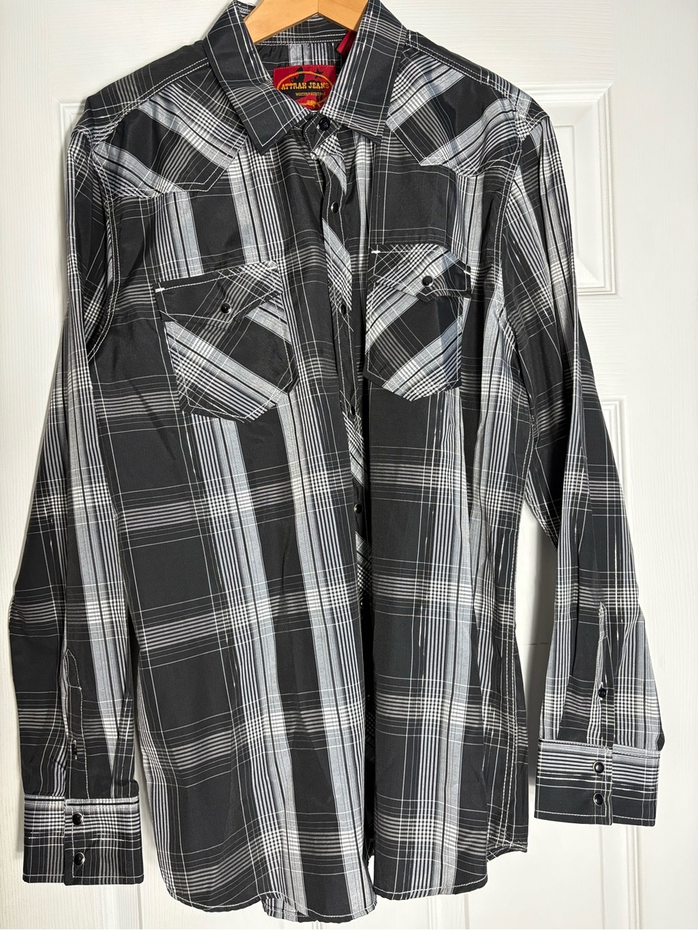 Stylish Black & White Plaid Button-Down Shirt by Urban Pipeline